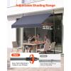 VEVOR Manual Retractable Awning, 98″ Outdoor Retractable Patio Awning Sunshade Shelter, Height Adjustable Patio Door Window Canopy with Manual Crank Handle for Backyard, Garden, Balcony, Dark Gray
