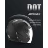 VEVOR Motorcycle Helmet, 3/4 Open Face, Adult Motocross Dirt Bike Helmet with Clear Visor, Comfortable Motorbike Racing Street with Detachable Liner for Men & Women, DOT Approved(helmet 3/4)