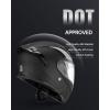 VEVOR Motorcycle Helmet DOT Approved, Adult Motocross Dirt Bike Helmet with Large Clear Visor, Comfortable Motorbike Racing Street with Detachable Liner for Men & Women(Black)