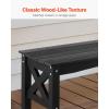 VEVOR Outdoor Bench, 44.5 inch, 600 lbs Weight Capacity, Weatherproof Plastic Frame with Adjustable Level Footpads and Thick Leg, Outside Bench for Patio, Garden, Park, Yard, Front Porch, Black
