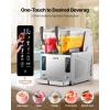 VEVOR Slushie Machine, 3L/100oz No Ice Needed Slushy Machine for Home, Frozen Drink Maker with Single Tank, Margarita Machine with Self-Cleaning, for Frozen Margaritas, Frappés, Milkshake & More(Stainless steel color + beige)