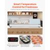 VEVOR Sushi Display Case Refrigerator, 2.2 Cu.ft Commercial Sushi Case, 6-Pan Countertop Showcase with Curved Glass, LED Lighting, and Digital Temperature Control, for Sushi-Bar, Restaurant, Store(45.67in. (4 Pan))