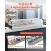 VEVOR Sushi Display Case Refrigerator, 2.2 Cu.ft Commercial Sushi Case, 6-Pan Countertop Showcase with Curved Glass, LED Lighting, and Digital Temperature Control, for Sushi-Bar, Restaurant, Store(59.45in. (6 Pan))