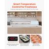 VEVOR Sushi Display Case Refrigerator, 2.2 Cu.ft Commercial Sushi Case, 6-Pan Countertop Showcase with Curved Glass, LED Lighting, and Digital Temperature Control, for Sushi-Bar, Restaurant, Store(59.45in. (6 Pan))