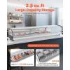 VEVOR Sushi Display Case Refrigerator, 2.2 Cu.ft Commercial Sushi Case, 6-Pan Countertop Showcase with Curved Glass, LED Lighting, and Digital Temperature Control, for Sushi-Bar, Restaurant, Store(66.53in. (7 Pan))