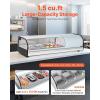 VEVOR Sushi Display Case Refrigerator, 2.2 Cu.ft Commercial Sushi Case, 6-Pan Countertop Showcase with Curved Glass, LED Lighting, and Digital Temperature Control, for Sushi-Bar, Restaurant, Store(45.67in. (4 Pan))