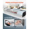 VEVOR Sushi Display Case Refrigerator, 2.2 Cu.ft Commercial Sushi Case, 6-Pan Countertop Showcase with Curved Glass, LED Lighting, and Digital Temperature Control, for Sushi-Bar, Restaurant, Store(66.53in. (7 Pan))