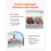 VEVOR Sushi Display Case Refrigerator, 2.2 Cu.ft Commercial Sushi Case, 6-Pan Countertop Showcase with Curved Glass, LED Lighting, and Digital Temperature Control, for Sushi-Bar, Restaurant, Store(59.45in. (6 Pan))