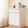 VEVOR White Shaker Base Cabinet, 36-Inch Unassembled Sink Base Cabinet, 36″ W x 24″ D x 34.5″ H Ready to Assemble Cabinet with Soft-Close Doors and Adjustable Shelf, for Home Office(24″W Base Cabinet)