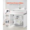 VEVOR White Shaker Base Cabinet, 36-Inch Unassembled Sink Base Cabinet, 36″ W x 24″ D x 34.5″ H Ready to Assemble Cabinet with Soft-Close Doors and Adjustable Shelf, for Home Office(36″W Base Cabinet)
