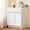 VEVOR White Shaker Base Cabinet, 36-Inch Unassembled Sink Base Cabinet, 36″ W x 24″ D x 34.5″ H Ready to Assemble Cabinet with Soft-Close Doors and Adjustable Shelf, for Home Office(36″W Base Cabinet)