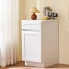VEVOR White Shaker Base Cabinet, 36-Inch Unassembled Sink Base Cabinet, 36″ W x 24″ D x 34.5″ H Ready to Assemble Cabinet with Soft-Close Doors and Adjustable Shelf, for Home Office(18″W Base Cabinet)