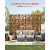 VEVOR Wooden Privacy Screen,36″ W x 73″ H Outdoor Privacy Screen, Freestanding Wood Privacy Panel with Stand,Outdoor Divider for Balcony Patio Lawn Garden(Brown Street)