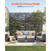 VEVOR Wooden Privacy Screen,36″ W x 73″ H Outdoor Privacy Screen, Freestanding Wood Privacy Panel with Stand,Outdoor Divider for Balcony Patio Lawn Garden(Black Leaf)