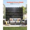 VEVOR Wooden Privacy Screen,36″ W x 73″ H Outdoor Privacy Screen, Freestanding Wood Privacy Panel with Stand,Outdoor Divider for Balcony Patio Lawn Garden(Black Up)