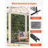 VEVOR Wooden Privacy Screen,36″ W x 73″ H Outdoor Privacy Screen, Freestanding Wood Privacy Panel with Stand,Outdoor Divider for Balcony Patio Lawn Garden(Black Leaf)