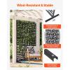 VEVOR Wooden Privacy Screen,36″ W x 73″ H Outdoor Privacy Screen, Freestanding Wood Privacy Panel with Stand,Outdoor Divider for Balcony Patio Lawn Garden(Black Street)