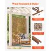 VEVOR Wooden Privacy Screen,36″ W x 73″ H Outdoor Privacy Screen, Freestanding Wood Privacy Panel with Stand,Outdoor Divider for Balcony Patio Lawn Garden(Brown Street)