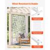 VEVOR Wooden Privacy Screen,36″ W x 73″ H Outdoor Privacy Screen, Freestanding Wood Privacy Panel with Stand,Outdoor Divider for Balcony Patio Lawn Garden(White Street)