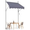 VEVOR 138″ x 47″ Patio Awning Retractable, Outdoor Retractable Patio Awning Sunshade Shelter, Adjustable Patio Door Window Canopy with Manual Crank Handle for Backyard, Garden, Balcony, Dark Gray(59″ ×47″)
