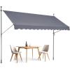 VEVOR 138″ x 47″ Patio Awning Retractable, Outdoor Retractable Patio Awning Sunshade Shelter, Adjustable Patio Door Window Canopy with Manual Crank Handle for Backyard, Garden, Balcony, Dark Gray(138″ × 47″)