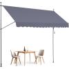 VEVOR 138″ x 47″ Patio Awning Retractable, Outdoor Retractable Patio Awning Sunshade Shelter, Adjustable Patio Door Window Canopy with Manual Crank Handle for Backyard, Garden, Balcony, Dark Gray(157″ ×47″)