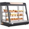 VEVOR 2-Tier Commercial Food Warmer Display, 850W Food Display Warmer w/Tempered Glass and Steam Heating, 86℉~185℉ Temperature Control, 111L Large Capacity for Hamburger, Pizza, Bread, Fried Chicken(3-Tier（106QT）)