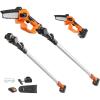 VEVOR 2-in-1 Cordless Pole Saw & Mini Chainsaw, 20V 2Ah Battery Pole Chainsaw, 5″ Cutting Capacity 14Ft Reach Pole Saw for Branch Cutting & Tree Trimming (Battery and Blade Cover Included)(20V 2Ah renewed)