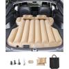 VEVOR Car Air Mattress, Fits Tesla Model Y (2020-2024), Inflatable Car Camping Mattress, Flocking Thickened Blow Up Travel Beds, Durable Portable Sleeping Pad with Built in Pump, 2 Pillows, Beige