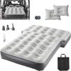 VEVOR Car Air Mattress, Inflatable Car Camping Mattress, Fits Toyota 4runner Jeep Wrangler JK JKU JL JLU 4 Door, Flocking Thickened Blow Up Travel Beds, Gray 2 Pillows