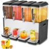 VEVOR Commercial Beverage Dispenser, 3 Tanks 12 L / 12.7 QT Per Tank Juice Dispenser, 370W Stainless Steel Ice Tea Drink Machine with 45°F-54°F Cooling Temperature, for Cold Drink Restaurant Bar Party(12L × 4)