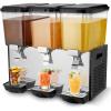 VEVOR Commercial Beverage Dispenser, 3 Tanks 18 L / 19 QT Per Tank Juice Dispenser, 512W Stainless Steel Ice Tea Drink Machine with 45°F-54°F Cooling Temperature, for Cold Drink Restaurant Bar Party(3 tanks x 18L)