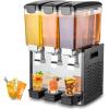 VEVOR Commercial Beverage Dispenser, 4 Tanks 10 L / 10.6 QT Per Tank Juice Dispenser, 430W Stainless Steel Ice Tea Drink Machine with 45°F-54°F Cooling Temperature, for Cold Drink Restaurant Bar Party(3 Tanks × 10 L)