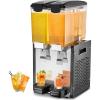 VEVOR Commercial Beverage Dispenser, 4 Tanks 10 L / 10.6 QT Per Tank Juice Dispenser, 430W Stainless Steel Ice Tea Drink Machine with 45°F-54°F Cooling Temperature, for Cold Drink Restaurant Bar Party(2 Tanks × 10 L)