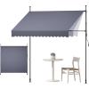 VEVOR Manual Retractable Awning, 98″ Outdoor Retractable Patio Awning Sunshade Shelter, Height Adjustable Patio Door Window Canopy with Manual Crank Handle for Backyard, Garden, Balcony, Dark Gray