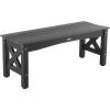 VEVOR Outdoor Bench, 44.5 inch, 600 lbs Weight Capacity, Weatherproof Plastic Frame with Adjustable Level Footpads and Thick Leg, Outside Bench for Patio, Garden, Park, Yard, Front Porch, Black