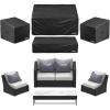 VEVOR Patio Furniture Cover 4-Piece Set, 420D Heavy Duty Waterproof Outdoor Dining Table and Chairs Cover Set, Lawn Patio Furniture Covers for Outdoor Sofa, Couch, Chairs, Coffee Table, Black