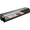 VEVOR Sushi Display Case Refrigerator, 2.2 Cu.ft Commercial Sushi Case, 6-Pan Countertop Showcase with Curved Glass, LED Lighting, and Digital Temperature Control, for Sushi-Bar, Restaurant, Store(70.28in. (5 Pan))