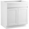VEVOR White Shaker Base Cabinet, 36-Inch Unassembled Sink Base Cabinet, 36″ W x 24″ D x 34.5″ H Ready to Assemble Cabinet with Soft-Close Doors and Adjustable Shelf, for Home Office(36″W Base Cabinet)