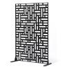 VEVOR Wooden Privacy Screen,36″ W x 73″ H Outdoor Privacy Screen, Freestanding Wood Privacy Panel with Stand,Outdoor Divider for Balcony Patio Lawn Garden(Black Street)