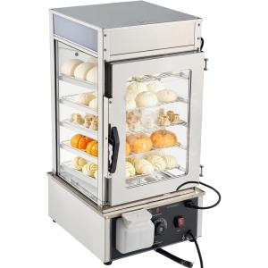 VEVOR 2-Tier Commercial Food Warmer Display, 850W Food Display Warmer w/Tempered Glass and Steam Heating, 86℉~185℉ Temperature Control, 111L Large Capacity for Hamburger, Pizza, Bread, Fried Chicken(5-Tier（127QT）)