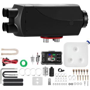 VEVOR 8KW Diesel Air Heater with Muffler, 12V with Remote Control and LCD Switch for Vehicles, Trucks, Motorhomes, Boats, and Buses(Black)
