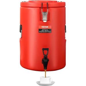 VEVOR Commercial Beverage Dispenser, 4 Tanks 10 L / 10.6 QT Per Tank Juice Dispenser, 430W Stainless Steel Ice Tea Drink Machine with 45°F-54°F Cooling Temperature, for Cold Drink Restaurant Bar Party(1 Dispenser × 17.2 L)