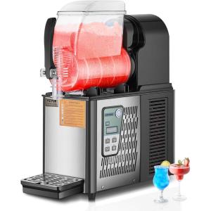 VEVOR Commercial Slushy Machine, 4L Single Tank Frozen Drink Machine, 16 Cups Stainless Steel Margarita Smoothie Frozen Drink Maker, Slushie Maker for Home Party Restaurants Cafe Bars(4L*1)