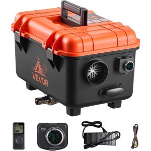 VEVOR Diesel Heater, 8KW, DC 12V/24V, All in One Portable Diesel Air Heater with Remote Control and LCD Screen, Fast Heating Low Noise, 1.1 Gal Fuel Tank for Trucks, Vans, RVs, Campers, and Garages(Black+Orange-W)