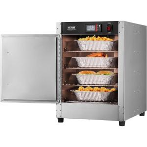 VEVOR Electric Hot Box Food Warmer, 5-Tier Commercial Warming Cabinet with Water Tray, Single-Door and Adjustable Shelves, Stainless Steel Food Warmer Cabinet, for Restaurant, Kitchen, Pizza, Chicken(4-Tier Single Door)