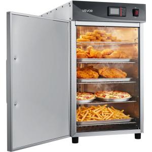 VEVOR Electric Hot Box Food Warmer, 5-Tier Commercial Warming Cabinet with Water Tray, Single-Door and Adjustable Shelves, Stainless Steel Food Warmer Cabinet, for Restaurant, Kitchen, Pizza, Chicken(5 Tier)