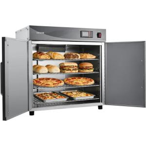 VEVOR Electric Hot Box Food Warmer, 5-Tier Commercial Warming Cabinet with Water Tray, Single-Door and Adjustable Shelves, Stainless Steel Food Warmer Cabinet, for Restaurant, Kitchen, Pizza, Chicken(4 Tier-2 Doors)