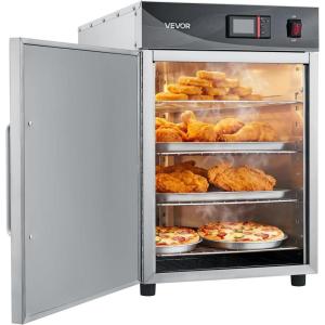 VEVOR Electric Hot Box Food Warmer, 5-Tier Commercial Warming Cabinet with Water Tray, Single-Door and Adjustable Shelves, Stainless Steel Food Warmer Cabinet, for Restaurant, Kitchen, Pizza, Chicken(4 Tier)