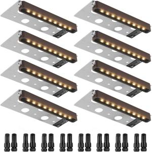 VEVOR Landscape Lighting, 6W Low Voltage LED Landscape Lights, IP66 Waterproof Landscape Spotlights Yard Lawn Garden Pathway Outdoor Lights 12V 24V 450LM Warm White 3000K (12 Pack with Connectors)(Outdoor-Landscape Lights)
